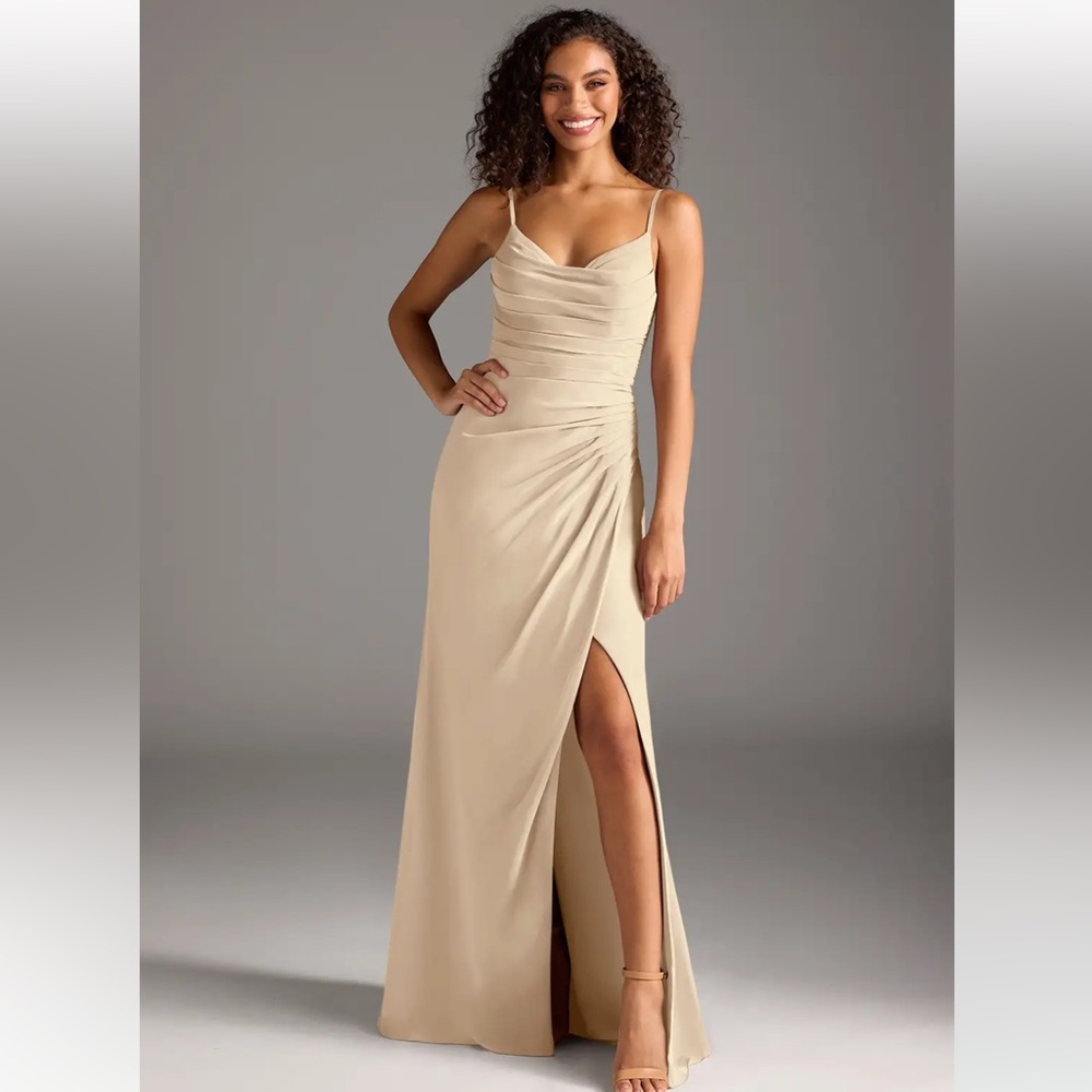 Champagne Azazie Deandra Bridesmaid Dress